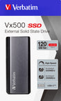 Verbatim SSD 120GB, USB 3.1, Typ A-C, Mini Vx500, (R) 500MB/s, (W) 290