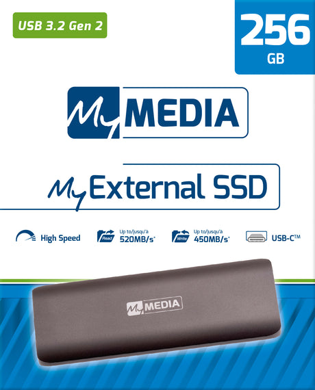 Mymedia SSD 1TB, USB 3.1, Typ A-C, Mini (R) 520MB/s, (W) 500MB/s, Retail-Blister