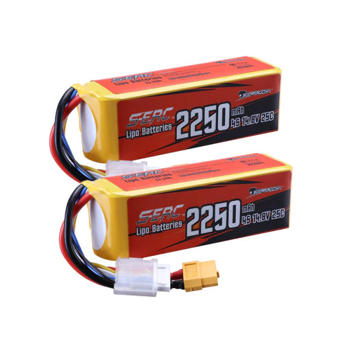 Sunpadow 4S RC Lipo-Akku 25C 2250mAh 14,8V mit XT60-Stecker (2 St.)