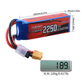 Sunpadow 3S Lipo Akku 11,1V 40C 2250mAh mit XT60 Stecker (2 St.)