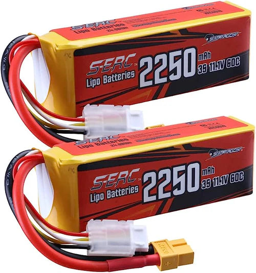 Sunpadow 3S RC Lipo Akku 2250mAh 60C 11,1V mit XT60 Stecker (2 St.)
