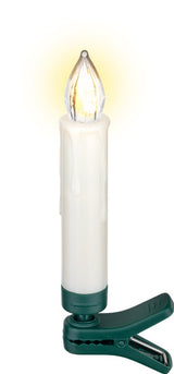 Goobay 20 kabellose LED-Weihnachtsbaumkerzen - mit Klemmen und IR-Fernbedienung zur Steuerung von Timer, Leuchtmodi & Dimmer