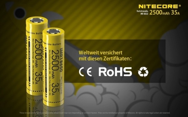 Nitecore 18650IMR 3,7V 2500mAh Li-Ion Akku