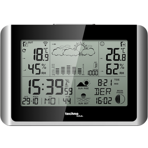 Technoline WS 6767 - kabellose Wetterstation mit bis zu 3 Außensender