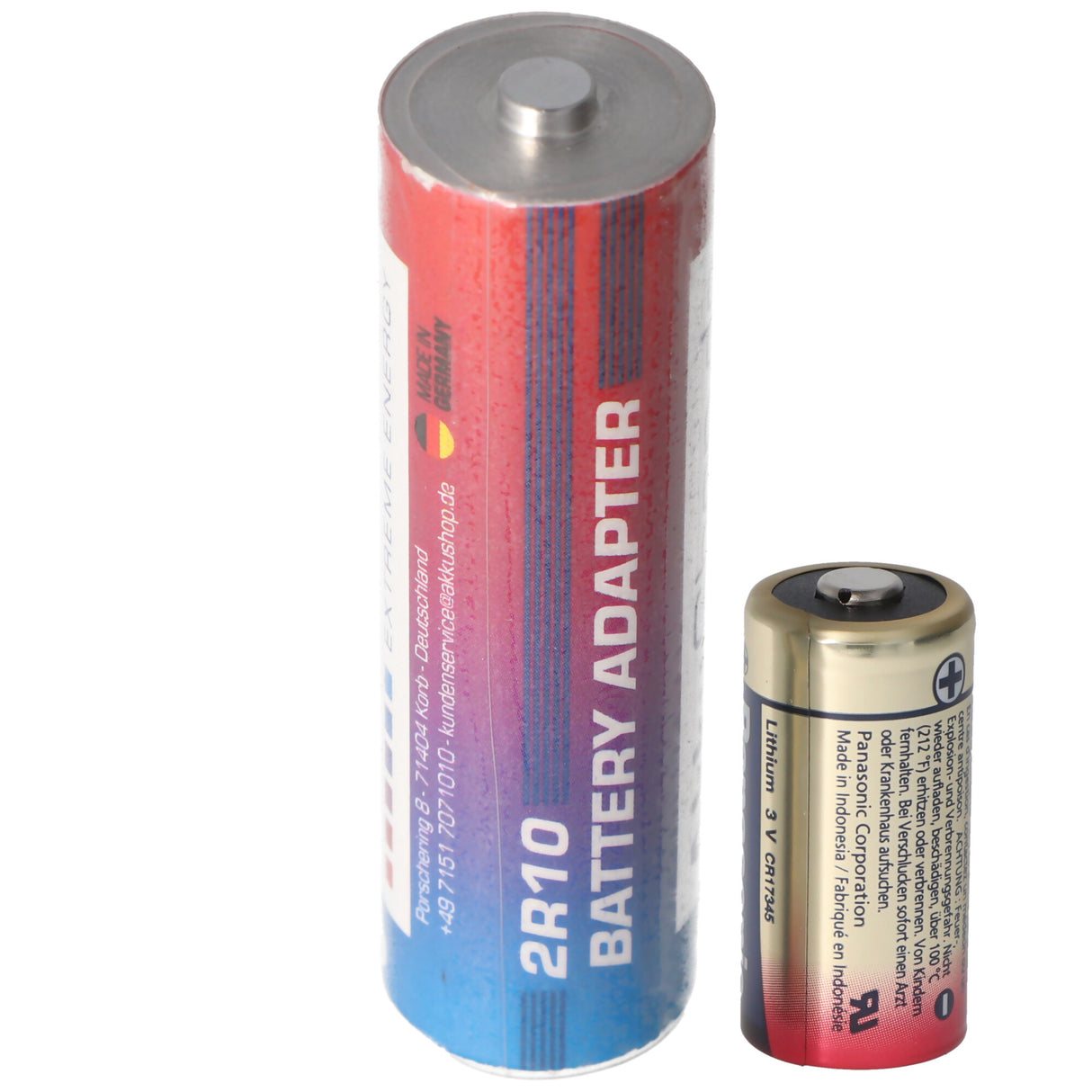 AccuCell Adapter Batterie 2R10 Duplex Stab-Batterie, 2R10R, 3010, 2010, 3,0 Volt 73x21mm max. 1600mAh