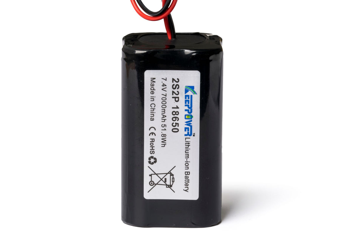 Keeppower 2S2P -18650 - 7000mAh - 7,4V Li-Ion Akkupack mit BMS-Schutz mit Kabelanschluss