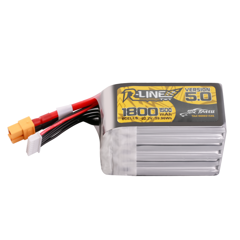 Tattu R-Line Version 5.0 6S 1800mAh 22,2V 150C 6S1P Lipo-Akkupack mit XT60-Stecker