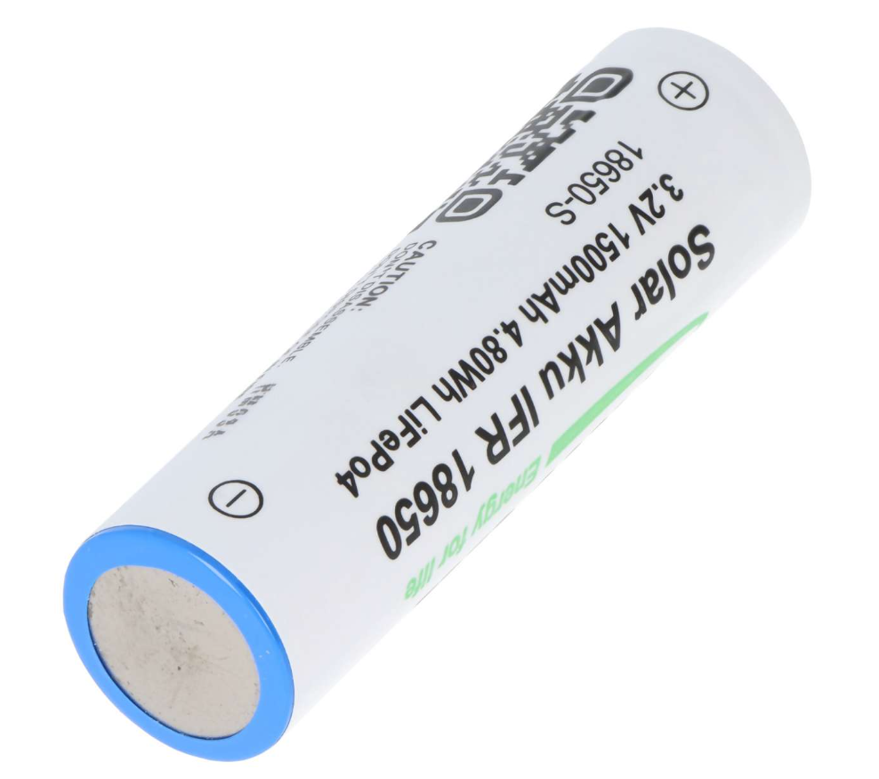 AccuCell 3,2V 1400-1500mAh Solar Akku Lithium 18650 IFR LiFePo4 Akku mit Kopf ungeschützt