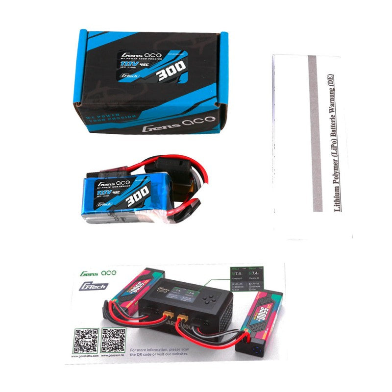 Gens Ace G-Tech 3S 300mAh 11,1V 45C JST-SYP-Stecker