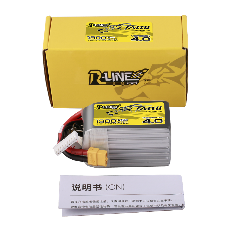 Tattu R-Line Version 4.0 8S 1300mAh 29,6V 130C 8S1P XT60 Lipo Akku