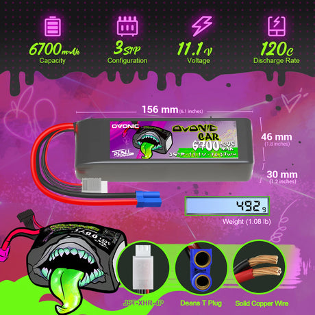 Ovonic Rebel 2.0 3S 6700mAh 120C 11,1V EC5