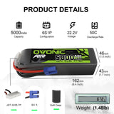 Ovonic Air 6S 5000mAh 22,2V 50C EC5 Lipo Akku