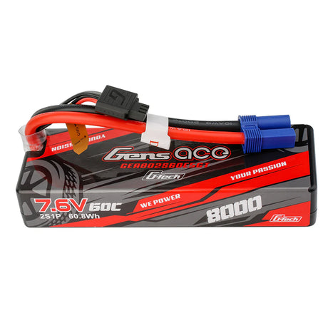 Gens Ace G-Tech 8000 mAh 2S1P 7,6 V 60 C Hochspannungs-Lipo-Akku mit EC5-Stecker