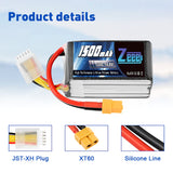 Zeee 4S 1500mAh 14,8V 120C Graphen-Akku XT60 (2 Stück)