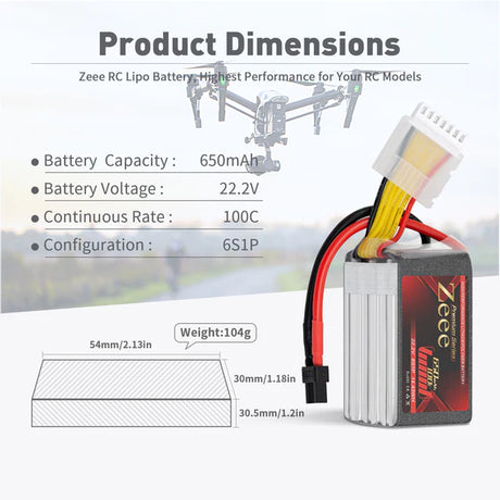 Zeee Premium Series 6S 650mAh 22,2V 100C XT30 (2 Stück)