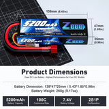 Zeee 2S 5200mAh 7,4V 100C Hardcase Deans LiPo Akku