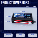 Zeee Li-Ion 2S 2000mAh 7,4V 15C SM 2P-Anschluss USB-Ladegerät (2 Stück)