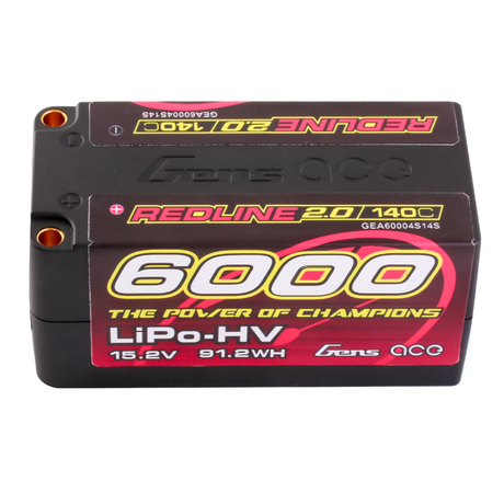 Gens ace Redline 2.0 Serie 6000 mAh 15,2 V 140 C 4S2P HardCase HV Lipo-Akku mit Hardcase 69#
