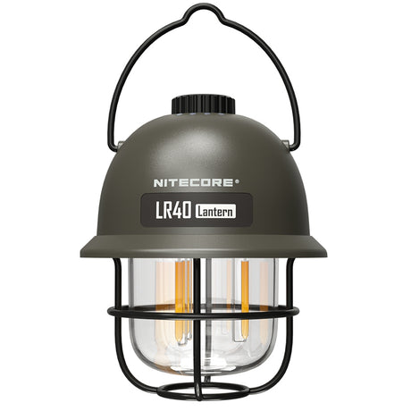 2 Stück Nitecore LR40 Campingleuchte inklusive Akku, 1x Gehäusefarbe weiss, 1x oliv