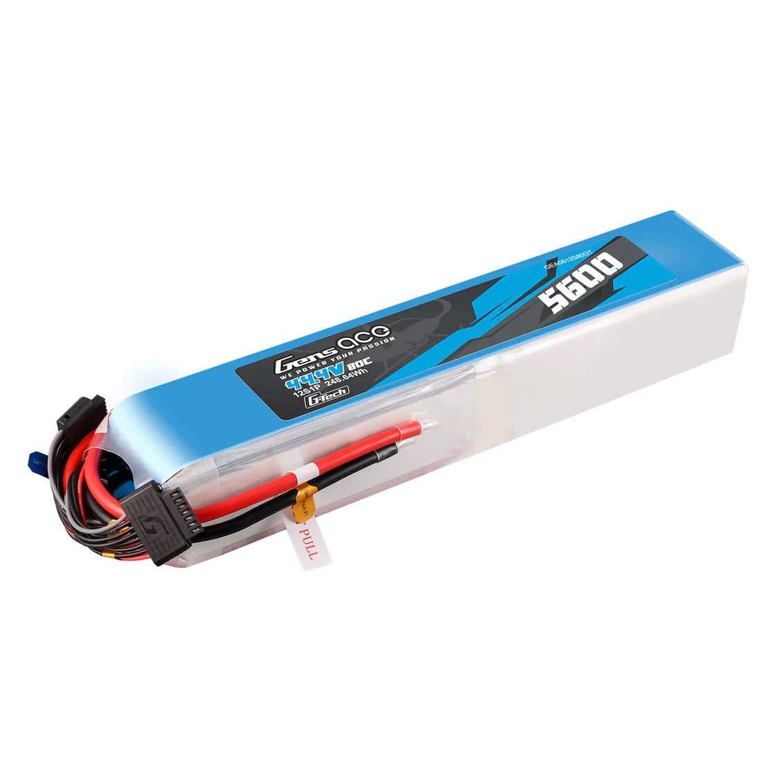GensAce G-Tech 12S LiPo Akku 5600mAh 44,4V 80C 12S1P LIPO-Akku