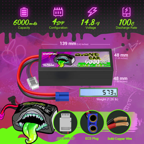 Ovonic Rebel 4S 6000mAh 100C 14,8V Hardcase Lipo EC5