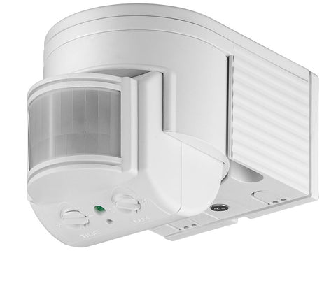Goobay Infrarot Bewegungsmelder zur Aufputz-Wandmontage, 180° Erfassung, 12 m Reichweite, für Außen (IP44), LED-geeignet