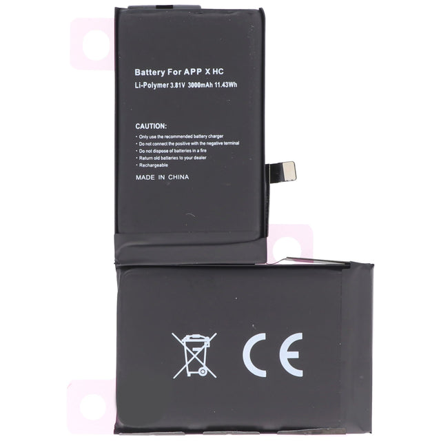 3000mAh Akku passend für Apple iPhone X Li-Polymer 3,81 Volt 11,4Wh high capacity built-in ohne Werkzeug