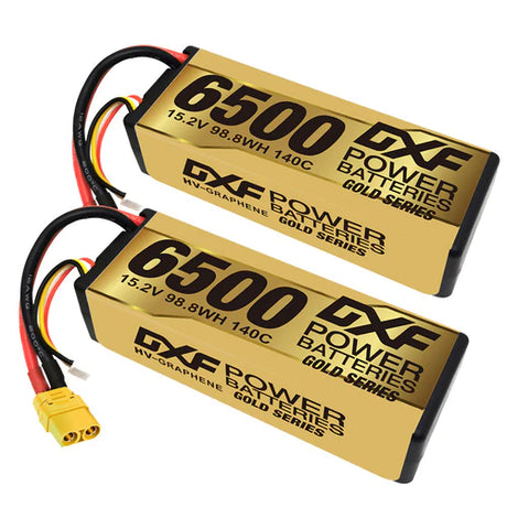 DXF 4S 15,2V 6500MAH 140C GoldSeries Graphene Lipo Hardcase mit EC5 und XT90 Stecker