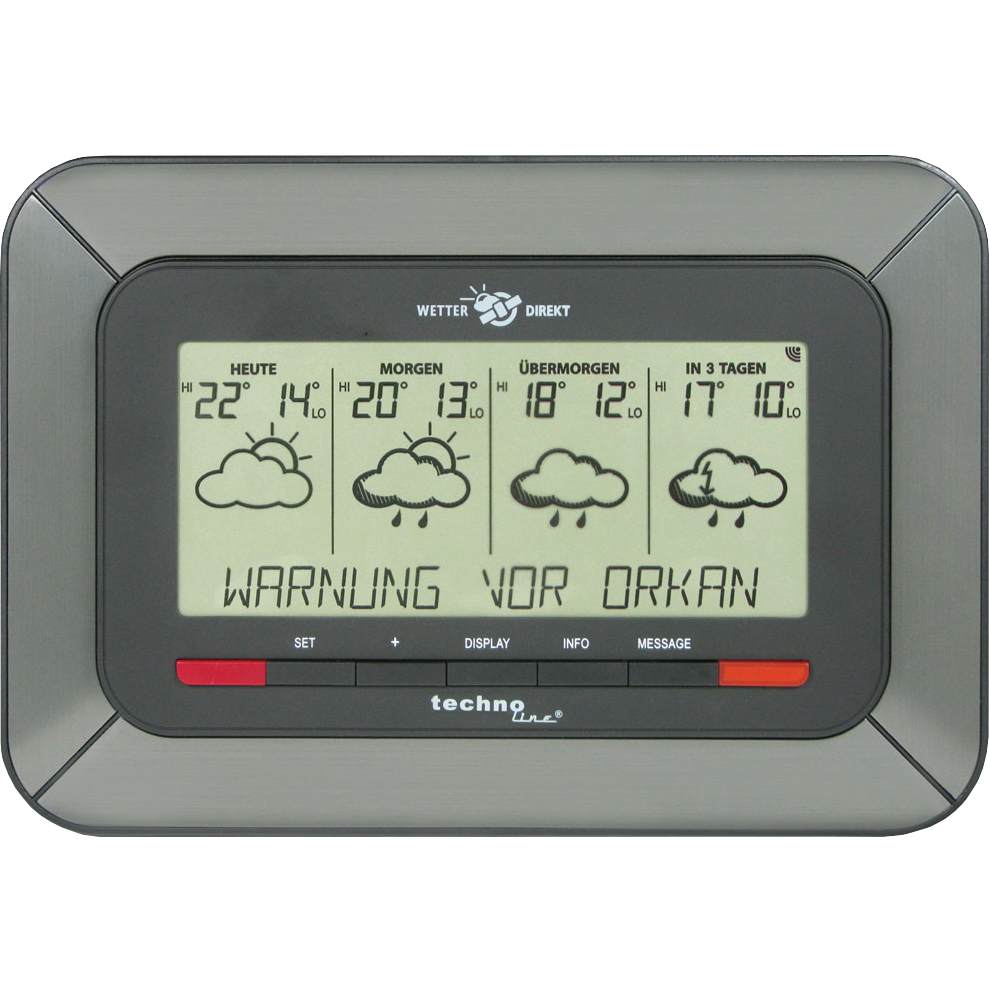 Technoline Satellitengestützte Wetterstation - WD 4920 mit Unwetterwarnung