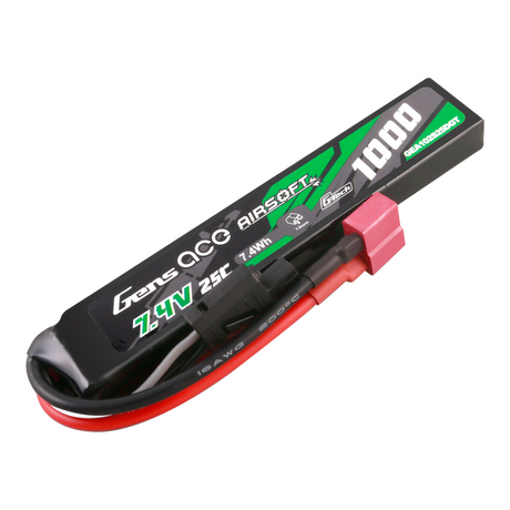Gens ace G-Tech 25C 1000 mAh 2S1P 7,4 V Airsoft Lipo Akku mit T-Stecker