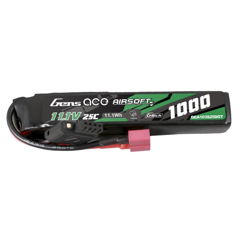 Gens ace G-Tech 25C 1000 mAh 3S1P 11,1 V Airsoft Lipo Akku mit T-Stecker