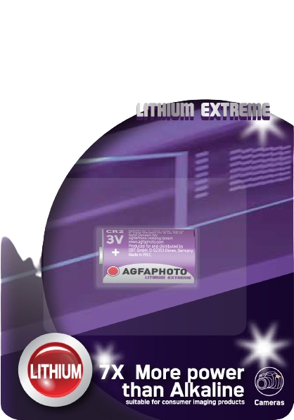 Agfaphoto Batterie Lithium, CR2, 3V Extreme Photo, Retail Blister (1-Pack)
