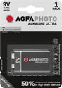 Agfaphoto Batterie Alkaline, E-Block, 6LR61, 9V Ultra, Retail Blister 