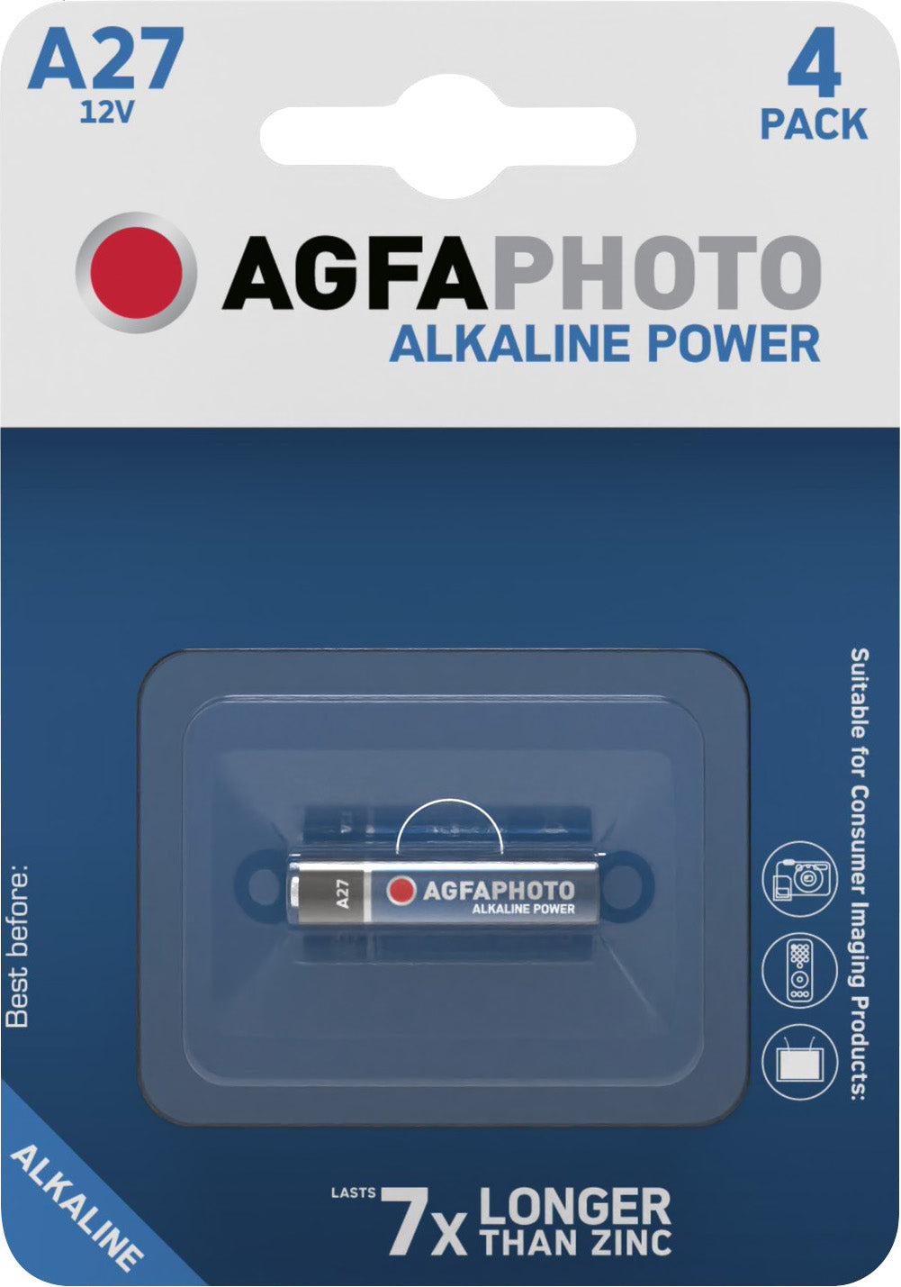 Agfaphoto Batterie Alkaline, LR27, V27A, 12V Power, Retail Blister