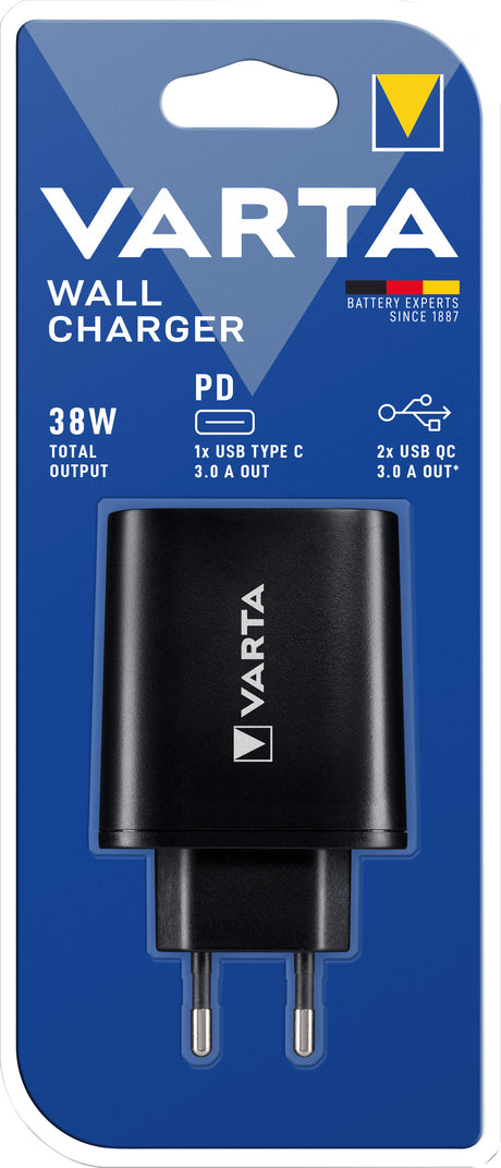 Varta Ladeadapter, Wall Charger, schwarz 2xUSB-A/-C