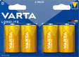 Varta Batterie Alkaline, Mono, D, LR20, 1.5V Longlife, Retail Blister 