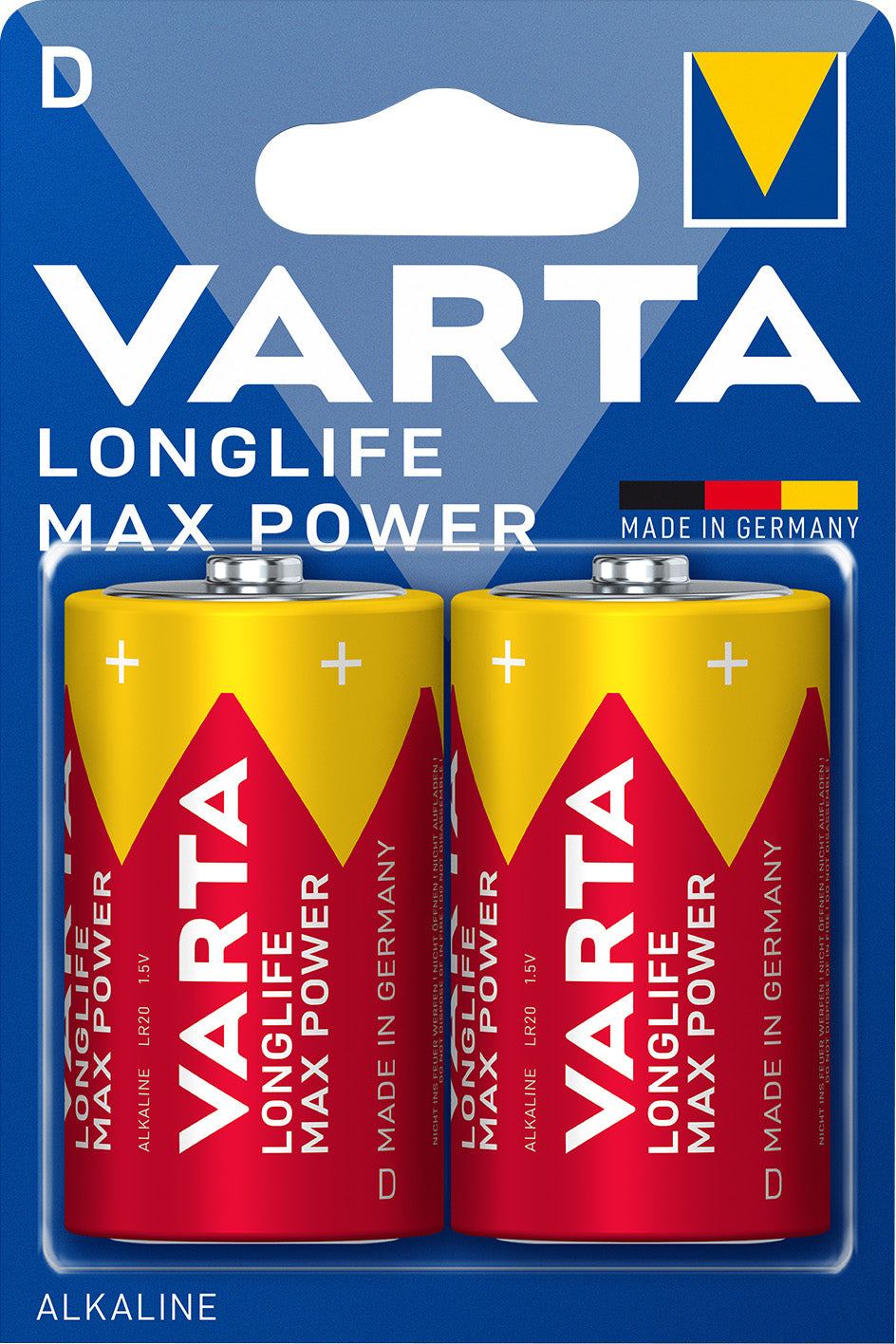 Varta Batterie Alkaline Mono D LR20 1.5V Longlife Max Power (2-Pack)
