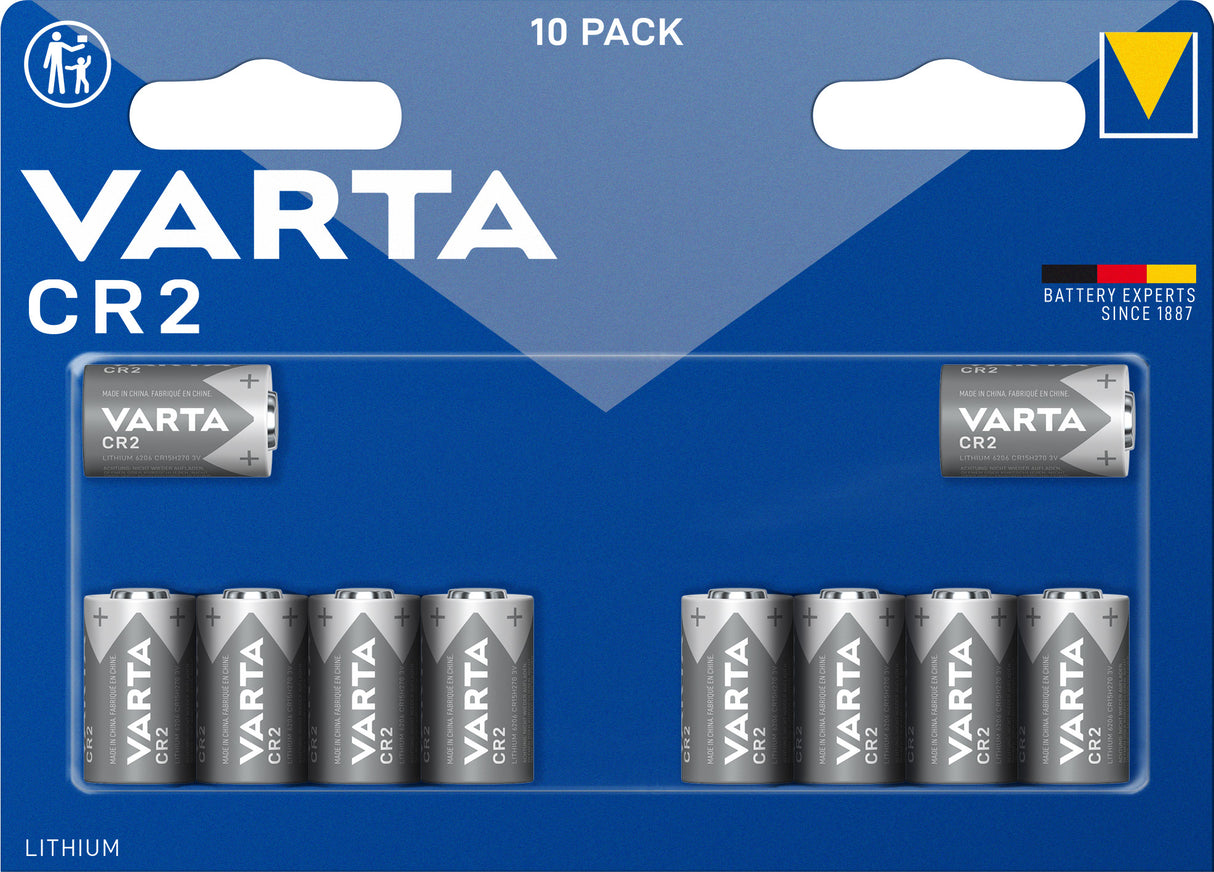 Varta Batterie Lithium, CR2, 3V Photo, Retail Blister (10-Pack)