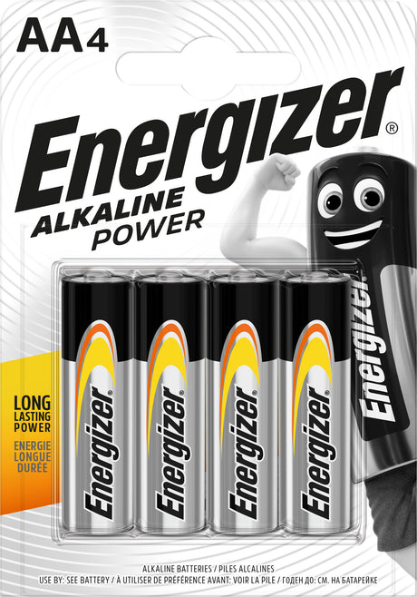 Energizer Batterie Alkaline, Mignon, AA, LR06, 1.5V Alkaline Power, Retail Blister (4-Pack)