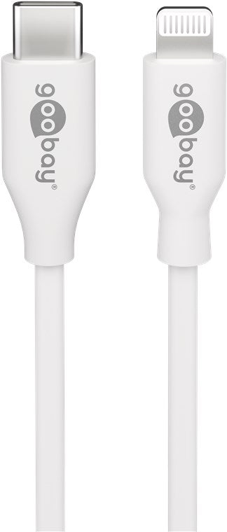 Goobay Lightning USB-C Lade- und Synchronisationskabel, das MFi-Kabel für Apple iPhone, iPad, weiß