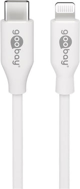 Goobay Lightning USB-C Lade- und Synchronisationskabel, das MFi-Kabel für Apple iPhone, iPad, weiß
