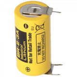 Panasonic BR-2/3A Lithium Batterie mit Print Kontakt ++-, 2er Print Plus und 1er Print Minus, BR17335, 3,0 Volt, Rastermaß 7mm