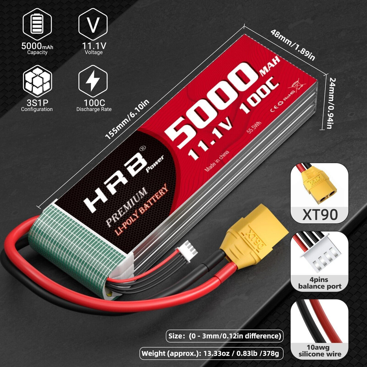 5000mAh / 3S / XT90