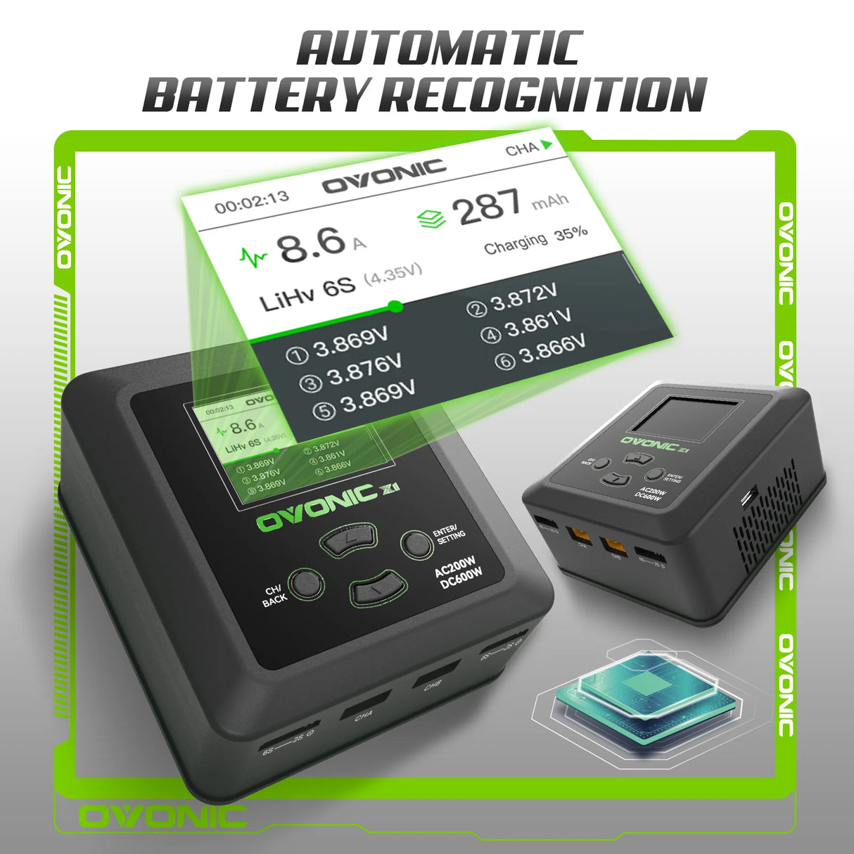 Ovonic X1 Zweikanal-LiPo-Ladegerät AC200W/DC300Wx2 Lipo-Akku-Balance-Ladegerät