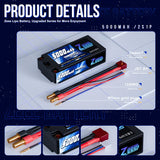 Zeee 2S 5000mAh 7,4V 120C Shorty  5mm Bullet Deans Hardcase (2 Stück)