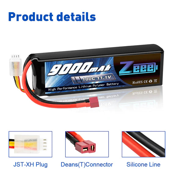 Zeee 3S 9000mAh 11,1V 100C Deans Lipo Akku