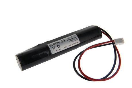 AccuCell 3,6 Volt Akku für Not- und Sicherheitsbeleuchtung mit 1800mAh, mit 25cm Kabelausgang und JST Stecker VHR-2N, Abmessungen 129x22mm