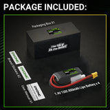 OVONIC FPV 2S 850mAh Lipo Akku 2S1P 120C 7,4V LiPo Akku mit XT30 (2 Stück)