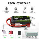 Ovonic Air 3S 2200mAh 35C 11,1V  kurzer LiPo Deans (2 St.)