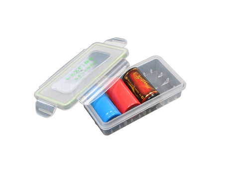 Wasserdichte Plastikbox für 2x 18650 oder 4x 18350 Akkus transparent